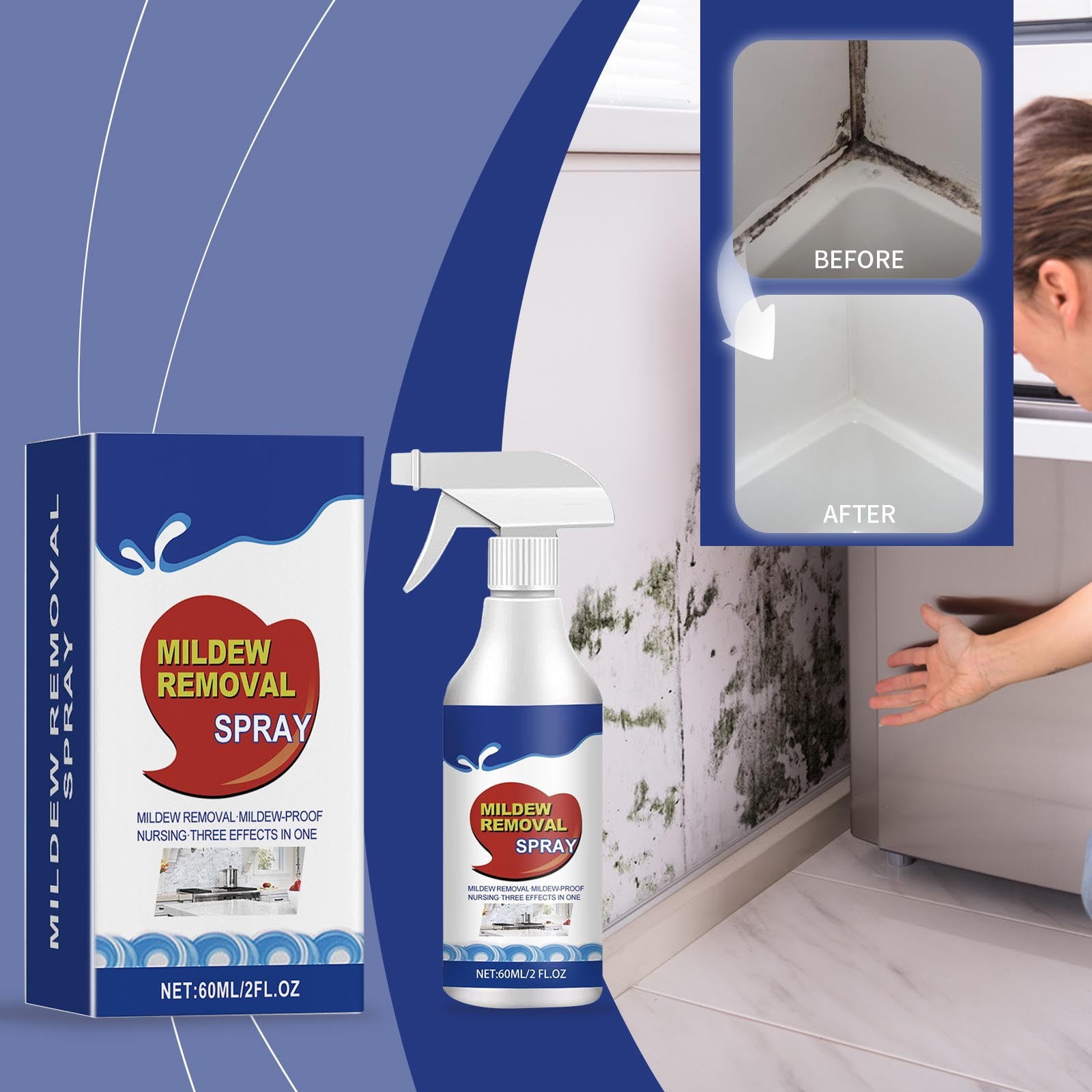 YruYptpaln Remover 60ml Remover To Clean Bathroom Tile Wall Ceiling