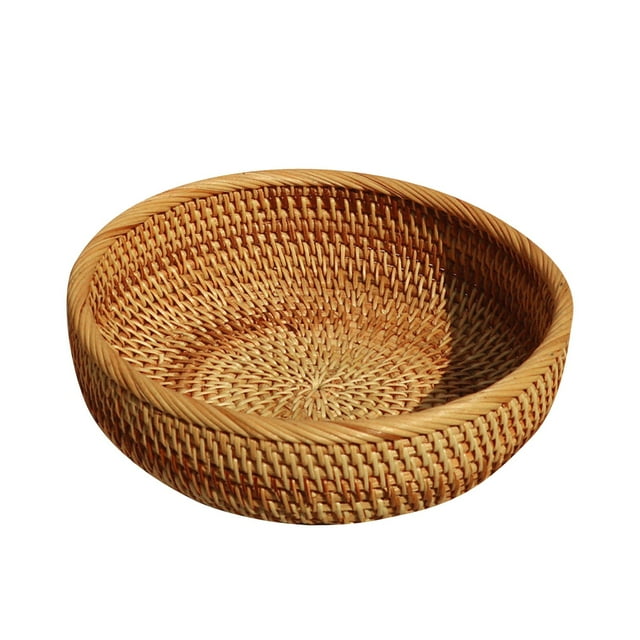 YruYptpaln Round Woven Wicker Bread For Fruit And Vegetable Storage And
