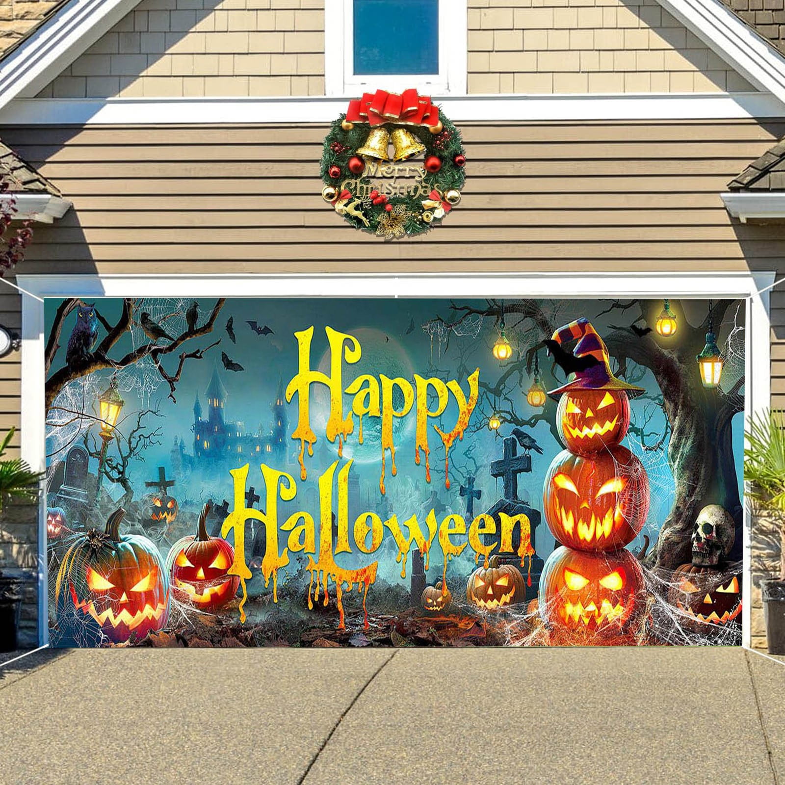 YruYptpaln Seasonal Flags for outside Happy Birthday Bunting Garage