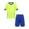 thumbnail image 1 of Yruioon Boys Girls Football Basketball Uniform Soccer Jerseys Short Sleeve Sport T-Shirt and Shorts Fluorescent Green 18, 1 of 7