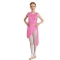 thumbnail image 1 of Yruioon Girls Irregular Latin Dance Dress Ballroom Sequined Lyrical Ballet Leotard Ballerina Pink 16, 1 of 5