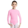 thumbnail image 1 of Yruioon Girls Long Sleeve Gymnastics Leotards Mock Neck Ballet Dance Unitards One Piece Bodysuits Pink 5-6, 1 of 7