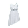 thumbnail image 1 of Yruioon Girls Spaghetti Straps Ballet Dance Dress Gymnastic Leotard Overlay Lyrical Dress Party Wear White 13-14, 1 of 7