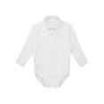 thumbnail image 1 of Yruioon Infant Baby Boys One Piece Bodysuit Rompers Long Sleeve Formal Shirts Gentlemen Clothes White 12-18 Months, 1 of 7