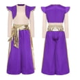 thumbnail image 1 of Yruioon Kids Boys Arabian Prince Suits 2 Piece Cap Long Sleeve Top and Harem Pants Sets Purple 10, 1 of 5