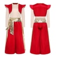 thumbnail image 1 of Yruioon Kids Boys Arabian Prince Suits 2 Piece Cap Long Sleeve Top and Harem Pants Sets Red 14, 1 of 5