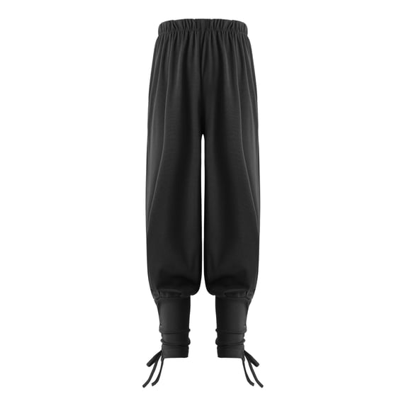 Yruioon Kids Boys Medieval Renaissance Costume Victoria Viking Pants Halloween Pirates Cosplay Gothic Black M