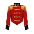 thumbnail image 1 of Yruioon Kids Circus Ringmaster Costume Stand Collar Tassel Jacket Coat Red Drummer Cosplay Costume Red 16, 1 of 7
