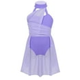 thumbnail image 1 of Yruioon Kids Girls Chiffon Lyrical Dance Dress Modern Sleeveless Jazz Latin Ballet Dance Costumes Lavender 8, 1 of 7