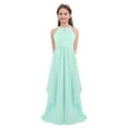 thumbnail image 1 of Yruioon Kids Girls Halter Chiffon Flower Girls Dress Birthday Pageant Wedding Bridesmaid Party Dress Mint Green 16, 1 of 6