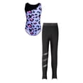 thumbnail image 1 of Yruioon Kids Girls Leopard Printed Gymnastics Outfits Sleeveless Ballet Dancewear Leotard with Purple XXL, 1 of 7