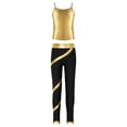 thumbnail image 1 of Yruioon Kids Girls Metallic Gym Yoga Dance Tank Top with Leggings Set 2 Piece Summer Outfit Jazz Gold 6, 1 of 6