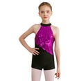 thumbnail image 1 of Yruioon Kids Girls Sequin Dance Rhythmic Gymnastics Leotard Halter Neck Sleeveless Skating Jumpsuit Hot Pink 6, 1 of 6
