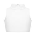 thumbnail image 1 of Yruioon Kids Girls Sleeveless Mock Neck Tank Tops Criss Cross Back Crop Top for Ballet Dance Workout Ivory 8, 1 of 7