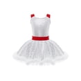 thumbnail image 1 of Yruioon Kids Girls Sleeveless Sequin Faux Fur Adorned Leotard Tutu Dress Xmas Ballroom Party Dance White 6, 1 of 7
