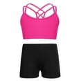 thumbnail image 1 of Yruioon Kids Girls Spaghetti Shoulder Straps Tanks Tops with Boyshorts for Dancing Sports Swimming Rose Red 8, 1 of 5