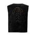 thumbnail image 1 of Yruioon Kids Medieval Renaissance Costume Sleeveless V Neck Lace Up Closure Split Vest Waistcoat Black 10, 1 of 5