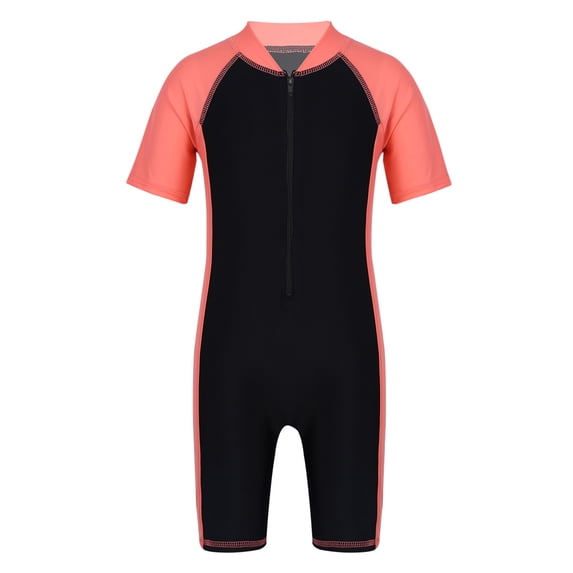 Yruioon Kids Shorty Wetsuit Surfing Swimsuits One Piece Children Rash Guard Swimwear Bathing Suits Watermelon Red&Black 4