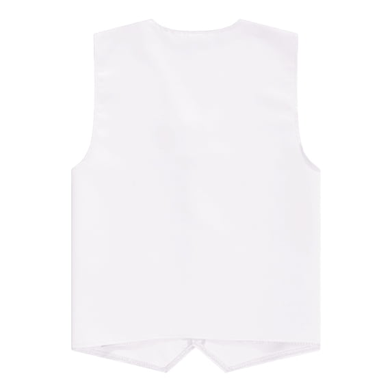 Yruioon Kids Volunteer Activities Vest Solid Color Button Down Waistcoat Boys Girls Waiter Bartender White M/11