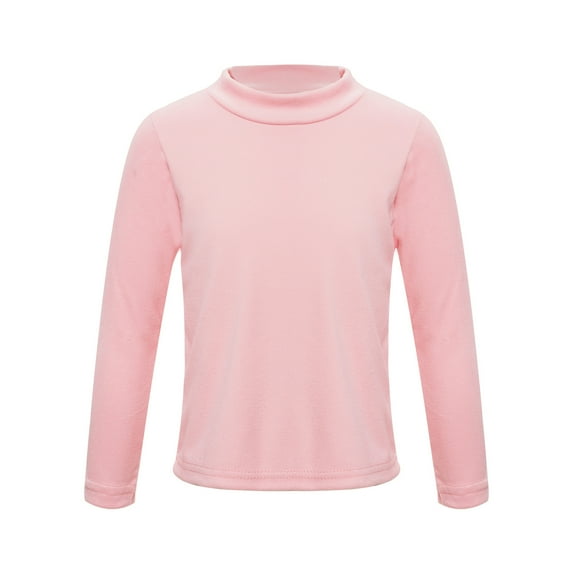Yruioon Little Boys Girls Thermal Top Fleece Lined Underwear Base Layer Undershirts Winter Warm Tee Pink 140