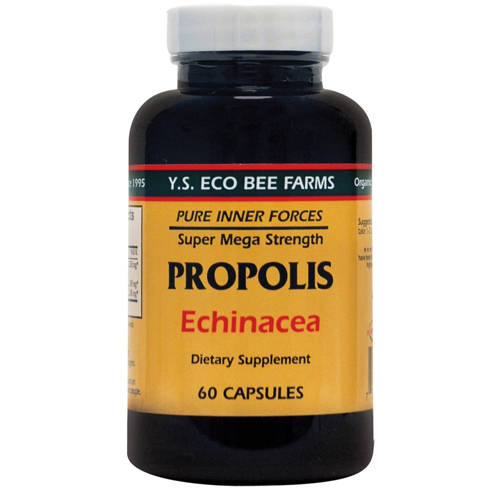Ys Organics Royal Jelly/Honey Bee Propolis/Echinacea, 400 mg, 60