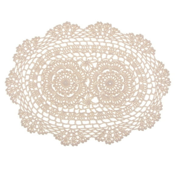 YsXoWiui 1 Piece Of Rustic Crochet Table Runner Cotton BeigeTable Doilies Handmade Table