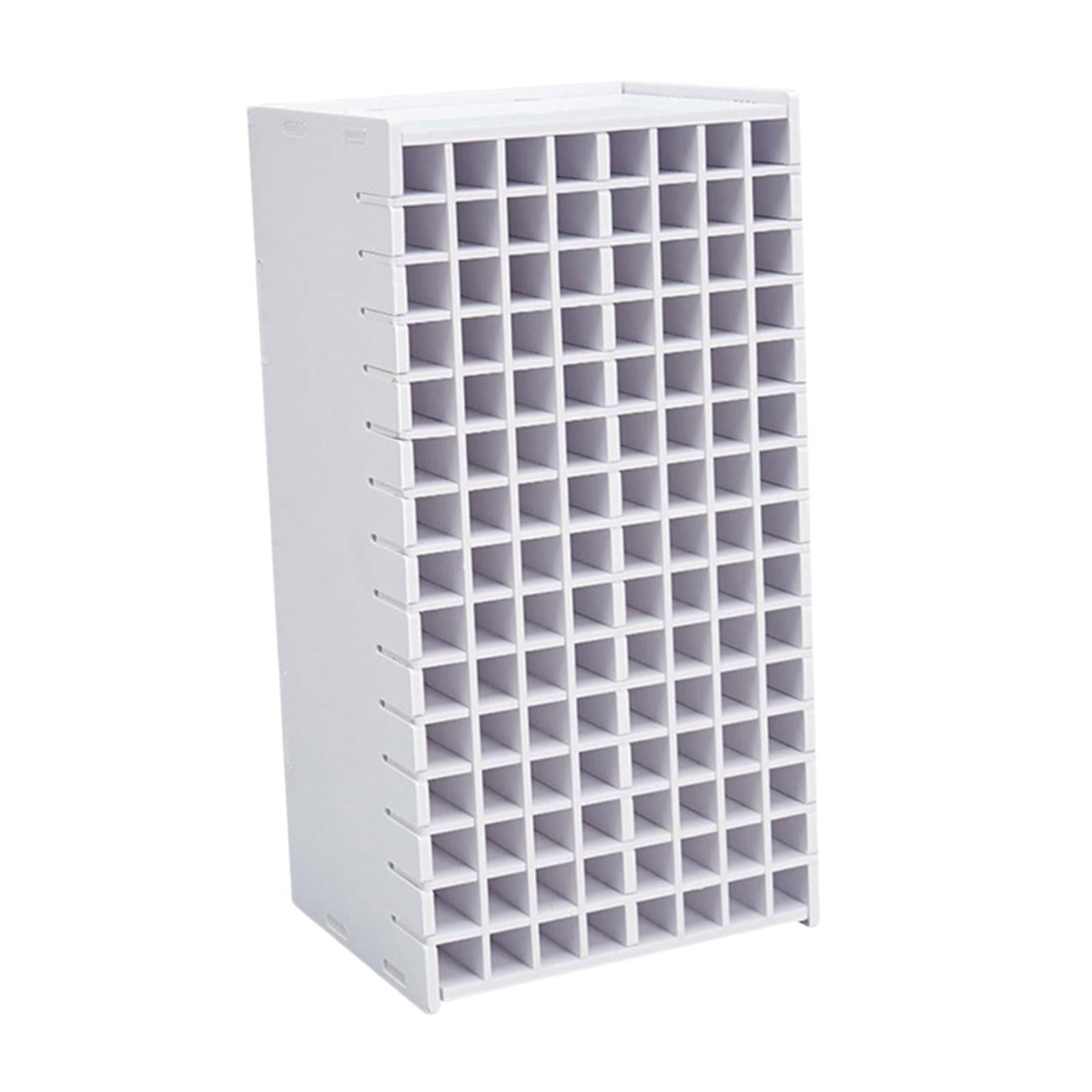 White PVC Rectangular 120-Slot Art Marker Organizer