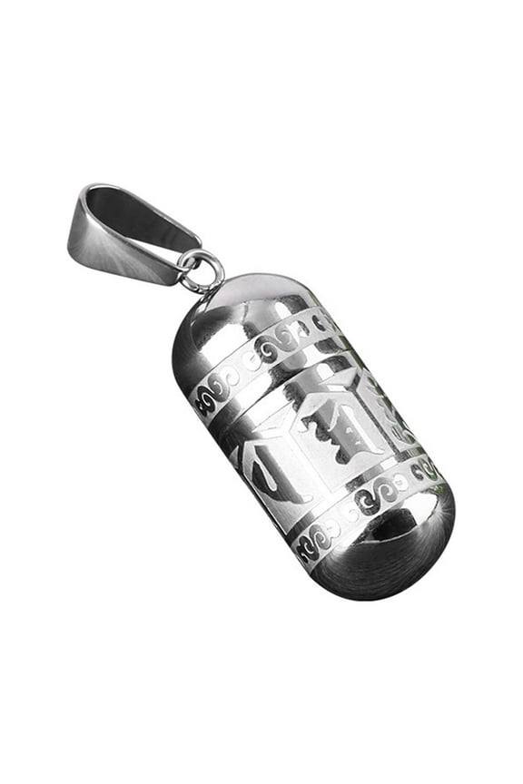 Pendant Cremation Holder Open Engraved Memorial Jewelry Titanium Steel Charm for Silver
