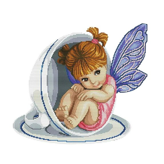 YsXoWiui Stamped Cross Stitch Kits Pre-Printed Cross-Stitching Starter Kit for Beginners,