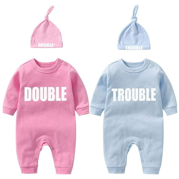 Ysculbutol Baby Twins Clothes Best Friends Forever Baby Bodysuit Set Friends Inspired Matching Twins Outfits?Pink Dt L3M?