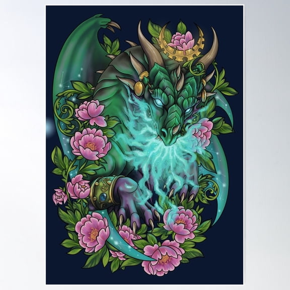 Ysera The Dreamer Green Dragon Aspect Poster Wall Art, Modern Wall Decor For Living Room Bedroom, 24x36 UNFRAMED