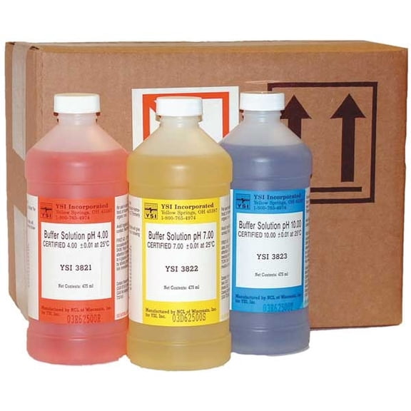 Ysi Buffer Package,pH,4.0, 7.0 and 10.0,1 Pt 3824