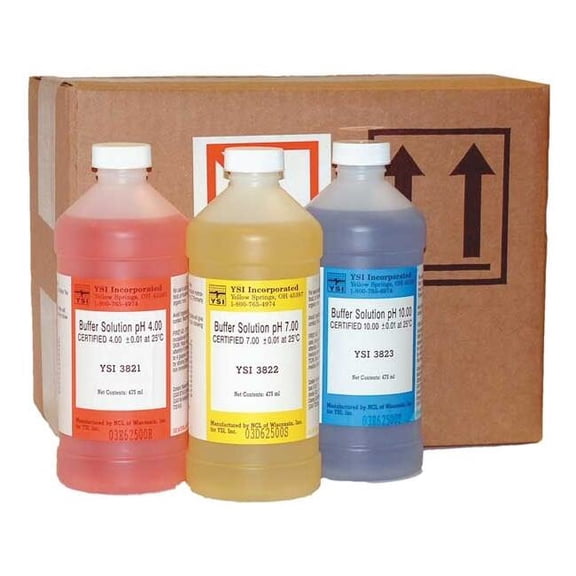Ysi Buffer Package,pH,4.0, 7.0 and 10.0,1 Pt 3824