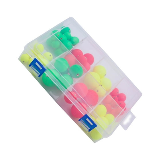 Ysmooiuy 60Pcs/pack Fly Fishing Outdoor Tackle Fishing Bobber Float Set Fishing Float Set Round Shape Water Bubble Float