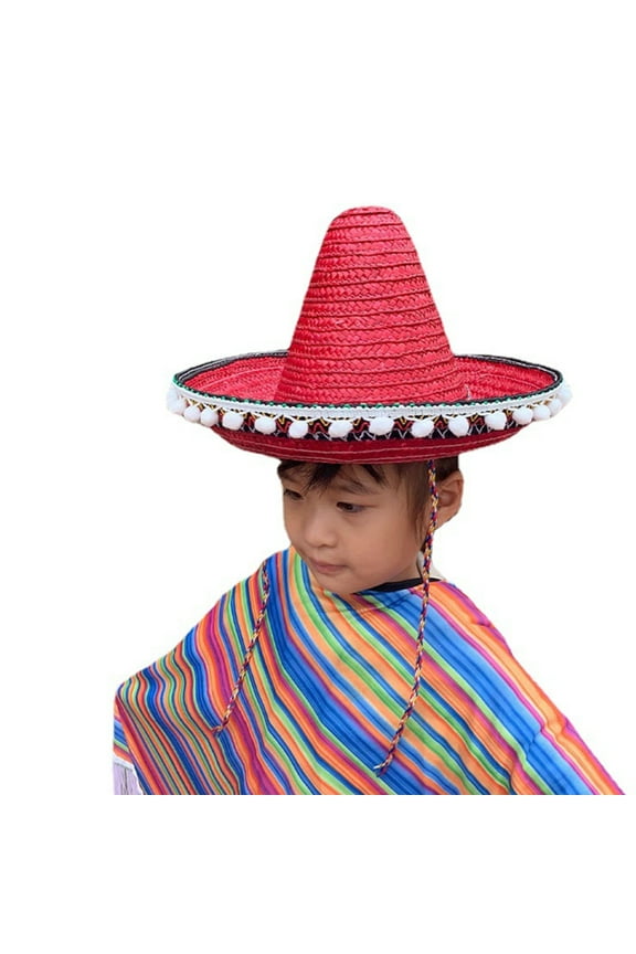 CincoDeMayo Straw Hat Kids Party Hat Mexico Festival Hat Photography Hat with Theme Party Costume Accessories