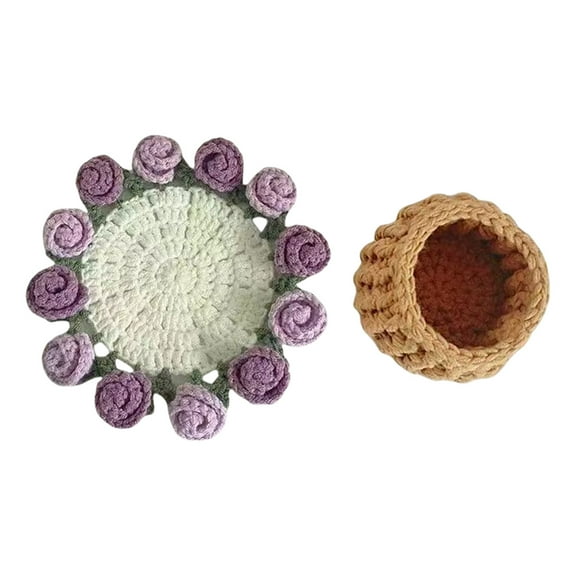 Ysmooiuy Crochet Kits Flower Coasters Crochet Kits Rose Bouquet Coasters Crochet Starter Kits Crochet Coasters Kits for Crafting