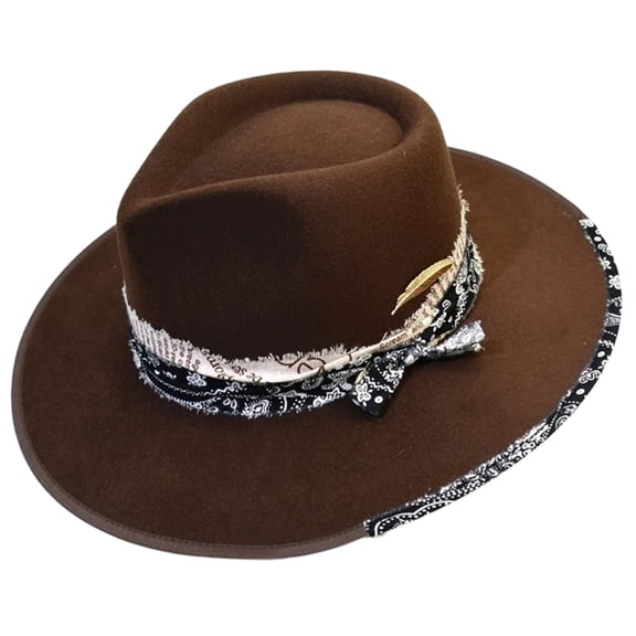 Ysmooiuy Elegant Homburg Exotic Top Hat Fashion Panama Hat Porkpie Hat Surprise for Boyfriend Father Uncle Casual