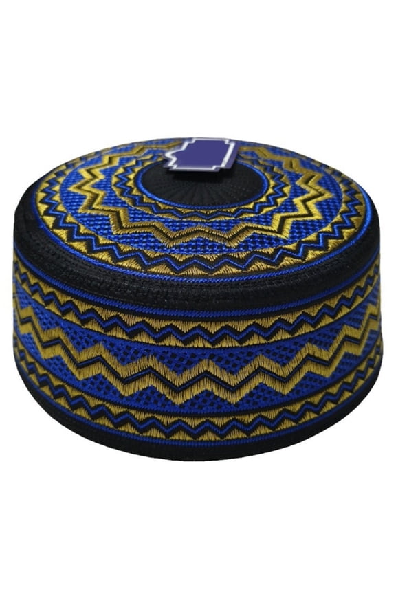 Embroidered Hijab Prayer Hat Indian Turban Caps for Adult Breathable Cotton Kufi Round Hat Arabia Hat Islams Worships Ha