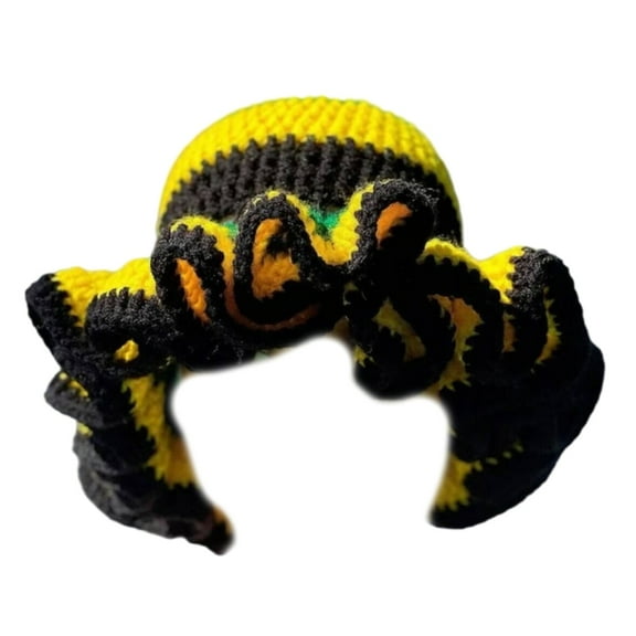 Ysmooiuy Handcrochet Bucket Hat for Women with Patchwork Ruffle Trim Elegant Fisherman Hat Photography Travel Floppy Bucket Hat