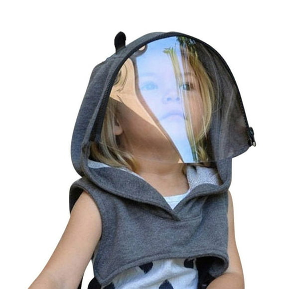 Kids Hooded Hat with Removable Clear Face Shield Bandana Windproof Earflap