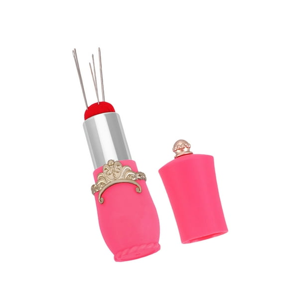 Ysmooiuy Lipstick Shape Pin Cushion Sewing Needle Storage Case Sewing Pin Holder for Quilting Pin Needle Sewing Accessories