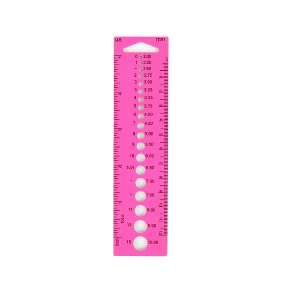 Ysmooiuy Multifunctional Knitting Needle Gauge Ruler Knitting Needle Measuring Tool Knitting Measuring Ruler Needle Sizing Tool