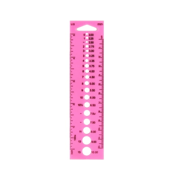 Ysmooiuy Multifunctional Knitting Needle Gauge Ruler Knitting Needle Measuring Tool Knitting Measuring Ruler Needle Sizing Tool