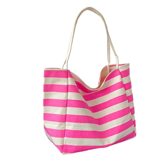 Ysmooiuy Trendy Beach Bag for Women Large Capacity Shopping Striped Shoulder Bags Handbag