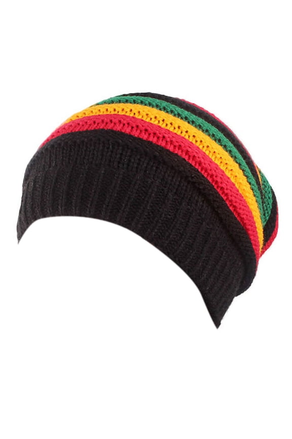 Unisex Knitted Skull Hat Reggae Weaving Caps for Outdoor Activity and Street Fashion Reggae Lover Colorful Stripe Caps
