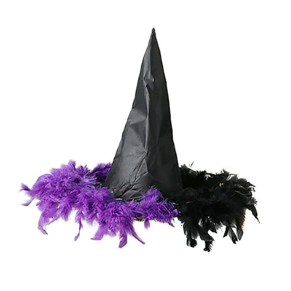 Ysmooiuy Witches Hat Halloween Witches Hats with Trim for Pumpkin Garden Monsters Party Decorations Cosplays Accessories