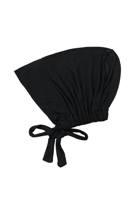 Women's Elastic Tie Bonnet Caps Cosy and Stylish Hijab Headwear Solid Underscarf for Various Occasion & Head Shape