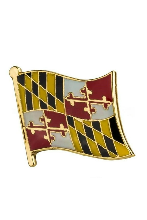 1 PCS0.75x0.63 inch) Maryland Flag Pin Suit lapel flag pins Plated Metal Enamel Souvenir Hat Men Women Patriotic