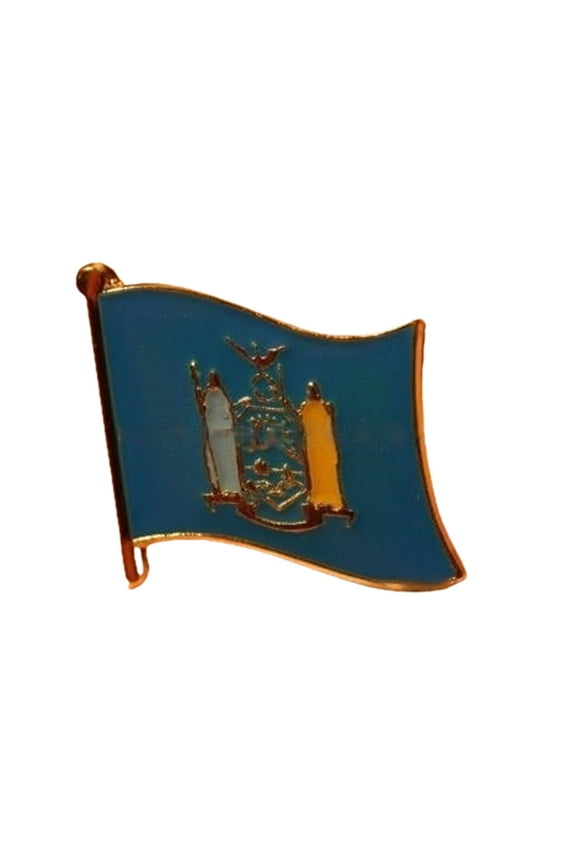 1 PCS0.75x0.63 inch) New York Flag Pin Suit lapel flag pins Plated Metal Enamel Souvenir Hat Men Women Patriotic