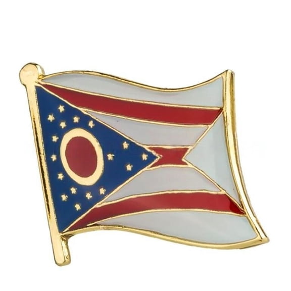 Ysmzzmsy 1 PCS（0.75x0.63 inch) Ohio Flag Pin Suit lapel flag pins Plated Metal Enamel Souvenir Hat Men Women Patriotic ﻿